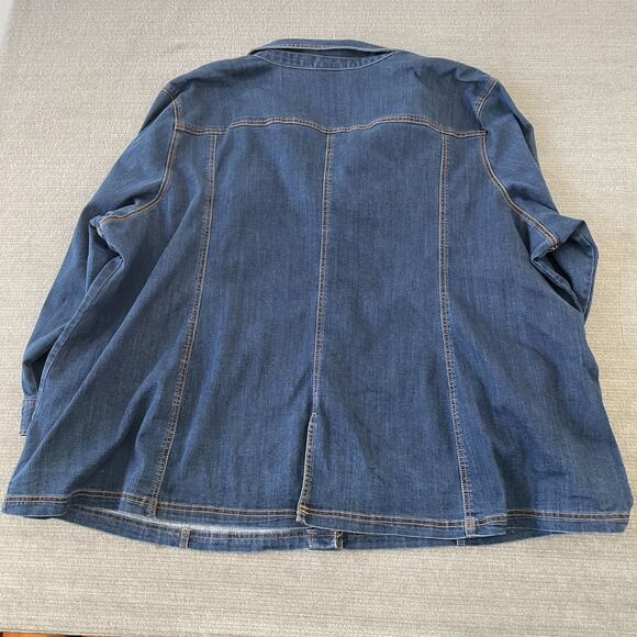 Catherine's Jean Jacket Women 5X Blue Chore Oversized Barn Pockets Utility - Picture 6 of 10